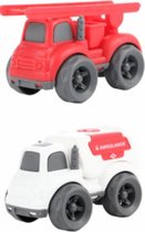 speelgoedauto Little Stars 14 x 8 cm rood/wit 2-delig