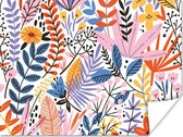 Poster Zomer - Bladeren- Planten - 80x60 cm