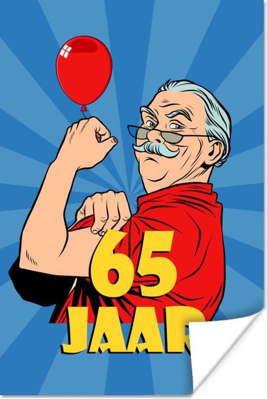 Affiche Homme - 65 Ans - Anniversaire - 20x30 cm