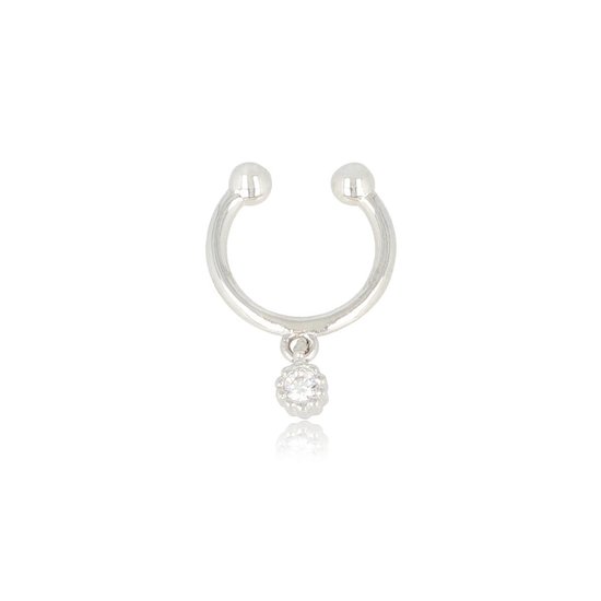 *My Bendel - Zilveren earcuff met zirkonia steen - My Bendel - Zilveren earcuff met zirkonia hanger - Met luxe cadeauverpakking