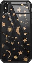 iPhone X/XS hoesje glass - Counting the stars | Apple iPhone Xs case | Hardcase backcover zwart