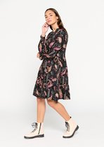 LOLALIZA Halflange jurk met paisley print - Zwart - Maat 34