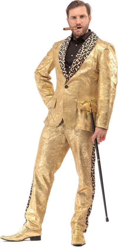 Original Replicas - Pooier Kostuum - Pimp Smoking Foute Aso Pooier Luipaard  Goud - Man... | bol.com