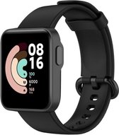 Siliconen Smartwatch bandje - Geschikt voor Xiaomi Mi Watch Lite siliconen bandje - zwart - Strap-it Horlogeband / Polsband / Armband