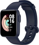 Siliconen Smartwatch bandje - Geschikt voor Xiaomi Mi Watch Lite siliconen bandje - donkerblauw - Strap-it Horlogeband / Polsband / Armband