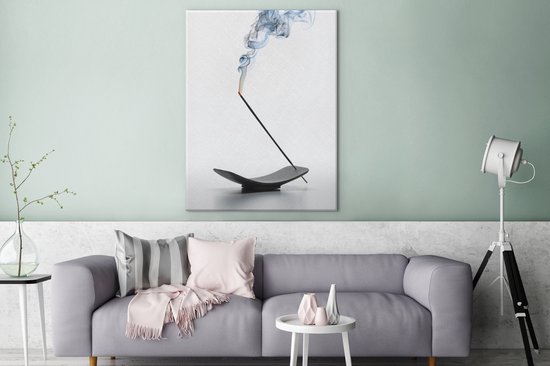 Toile Peinture Brûler de l'Encens - 120x160 cm - Décoration murale XXL