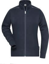 James & Nicholson Solid sweater jas met rits JN893 dames - Marine - XS