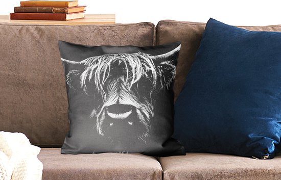 Highlander écossais - Cornes - Zwart - Wit