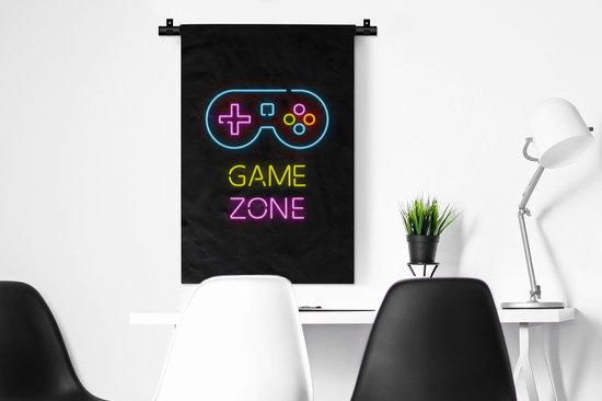 Tapisserie - Wall Cloth - Contrôleur - Néon - Vintage - 60x90 cm - Tapisserie