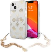 iPhone 13 Backcase hoesje - Guess -  Goud - TPU (Zacht)