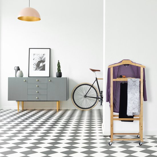 Dressboy bamboe - op wielen - met 2 knijpers - 107 cm