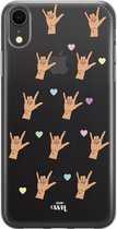 xoxo Wildhearts case voor iPhone XR - Rock Hands Nude - xoxo Wildhearts Transparant Case