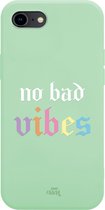 iPhone 7/8/SE (2020) - No Bad Vibes Green - iPhone Rainbow Quotes Case