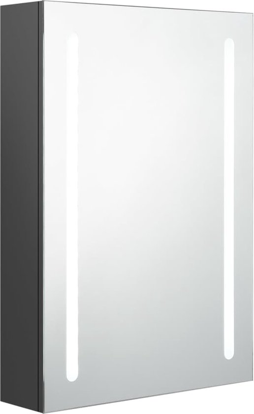 vidaXL Badkamerkast met spiegel en LED 60x13x52 cm zwart