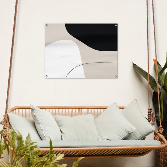 Tableau jardin Formes - Abstrait - Design - 80x60 cm - Affiche jardin - Toile jardin - Affiche extérieur
