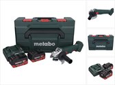 Metabo W 18 L 9-125 Accuslijper 18 V 125 mm + 2x accu 5,5 Ah + lader + metaBOX