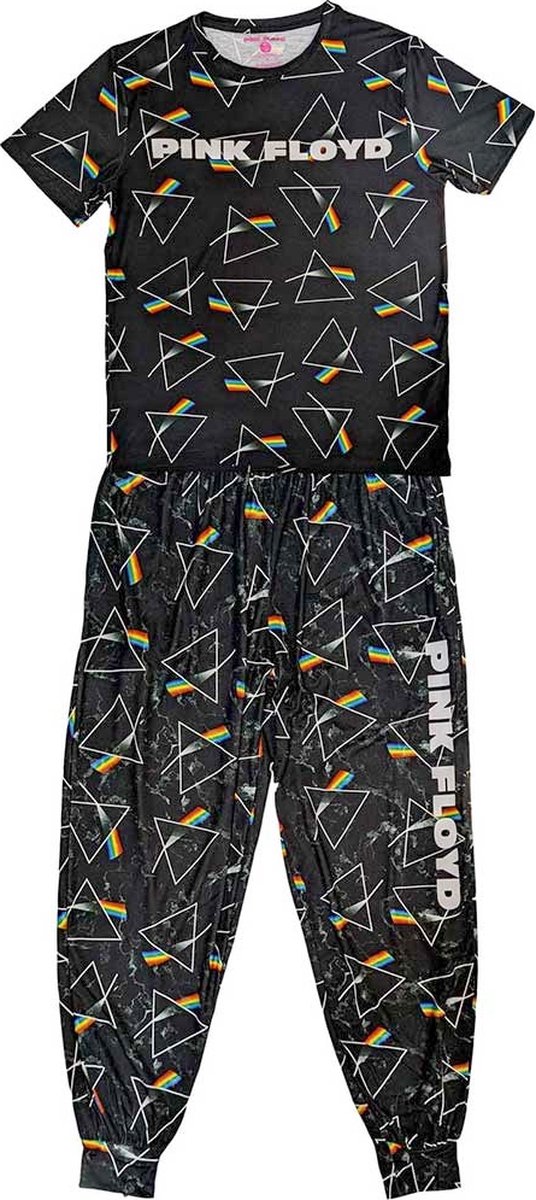Pink Floyd - Prism Repeat Pyjama - S - Zwart
