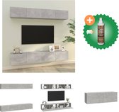 vidaXL Tv-wandmeubels 4 st 100x30x30 cm betongrijs - Kast - Inclusief Houtreiniger en verfrisser