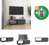 vidaXL Tv-meubel 110x30x33-5 cm massief grenenhout grijs - Kast - Inclusief Houtreiniger en verfrisser