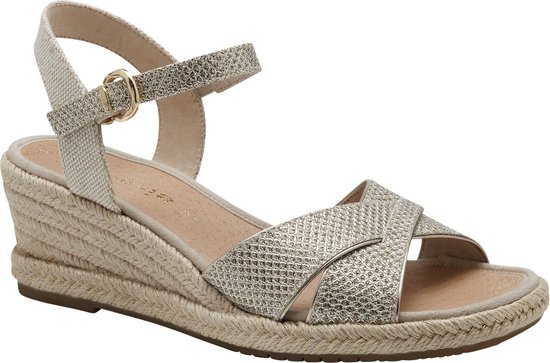 Tamaris Espadrilles goud Textiel - Maat 38