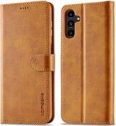 LC.IMEEKE Luxe Book Case - Geschikt voor Samsung Galaxy A25 Hoesje - Bruin