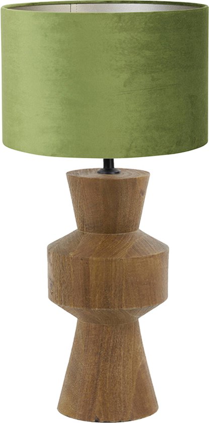 Light and Living tafellamp - groen - hout - SS102924