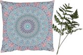 Sierkussens - Kussentjes Woonkamer - 50x50 cm - Mandala - Hippie - Bohemian - Blauw