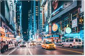 Muurdecoratie New York - Taxi - Times Square - 180x120 cm - Tuinposter - Tuindoek - Buitenposter