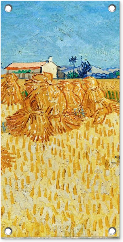 Tuinposter Oogst in de Provence - Vincent van Gogh - 30x60 cm - Tuindoek - Buitenposter
