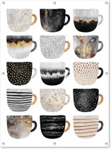 Affiche de jardin - Toile de jardin - Affiches extérieures - Tasses à café - Abstrait - Motifs - Posters de jardin cm - Jardin