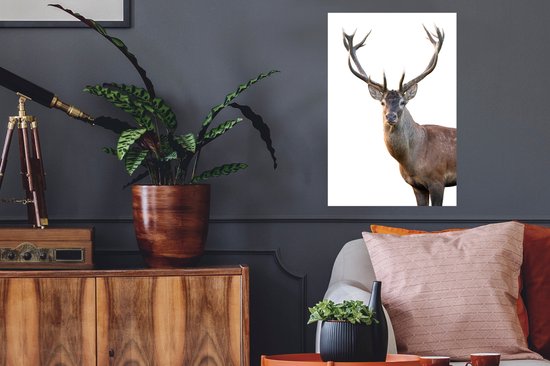 Stickers Stickers muraux - Cerf - Bois - Wit - 40x60 cm - Feuille adhésive