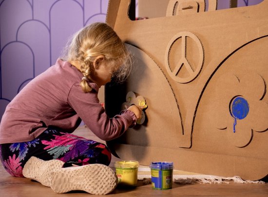 Kartonnen camper - Groot genoeg voor 2 kinderen - Kartent