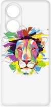 Telefoonhoesje Geschikt voor OPPO A58 4G Back Cover Siliconen Hoesje Super als Cadeautjes voor Jongens Lion Color