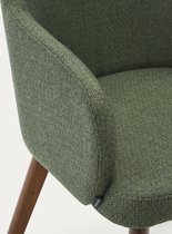 Kave Home - Chaise Nelida en bois de hêtre massif FSC 100% finition noyer et cheni vert