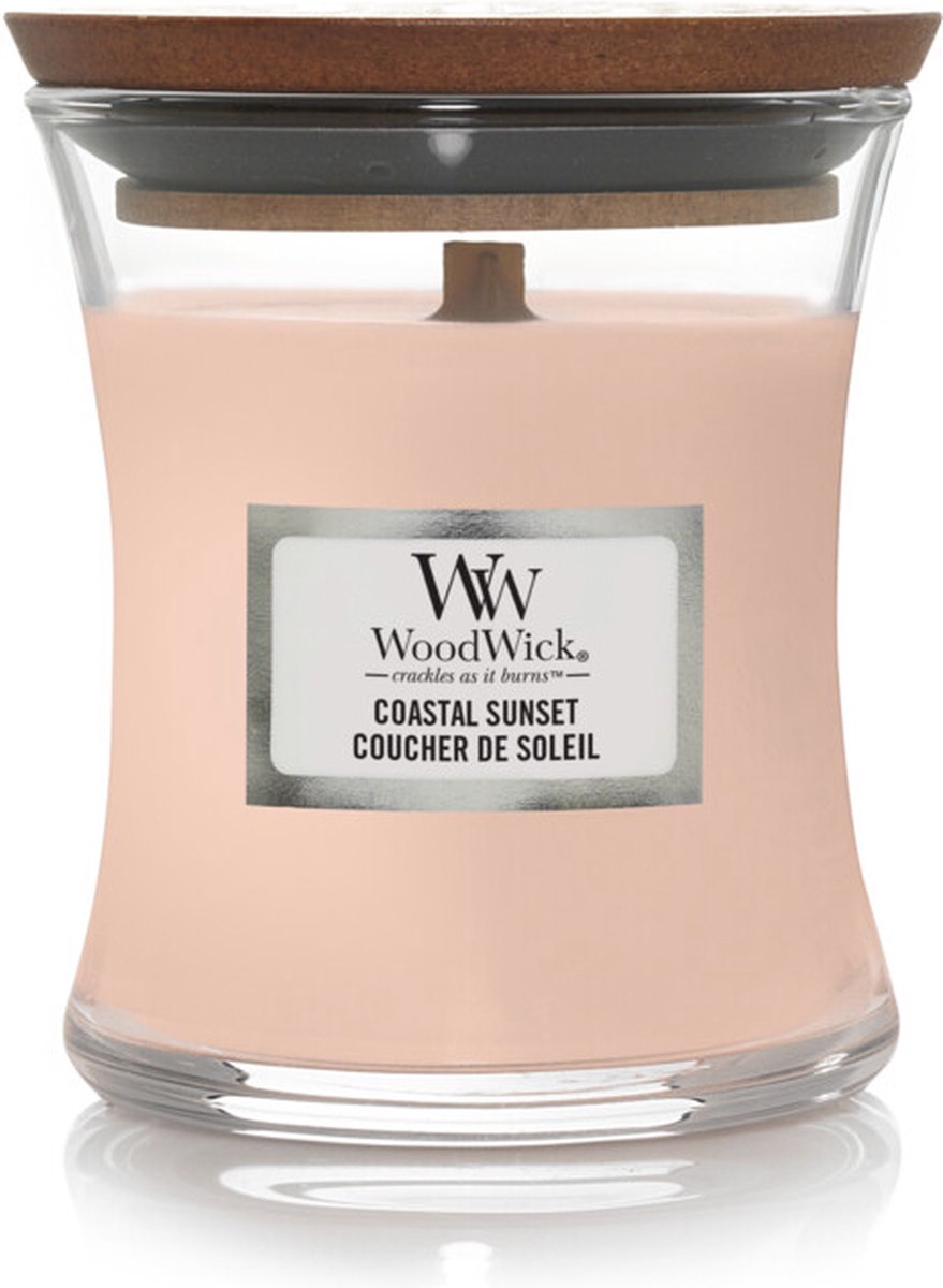 WoodWick Geurkaars Mini Candle - Coastal Sunset - 20 branduren - 85gr - 8 cm / ø 7 cm transparent