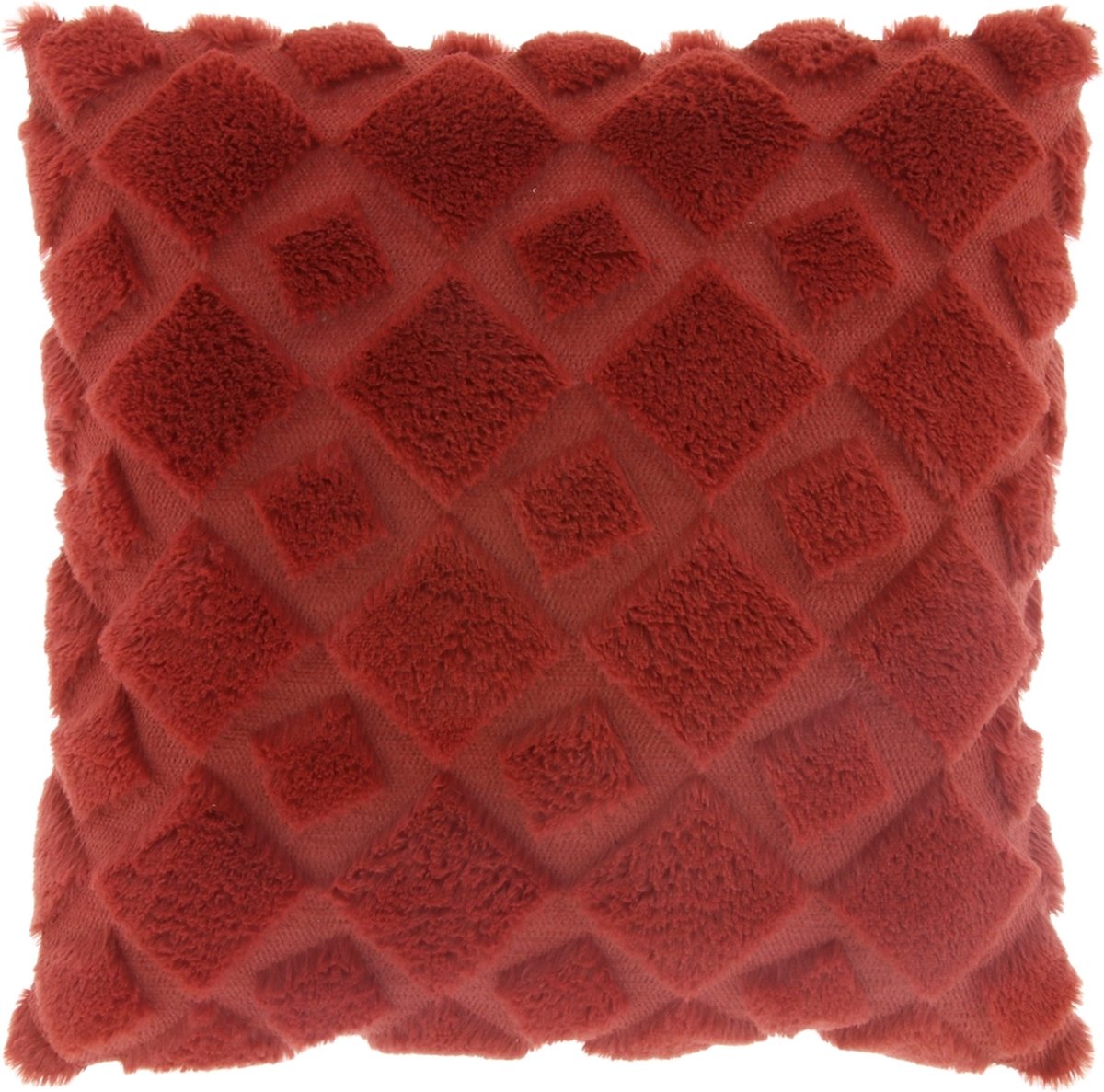 Unique Living Sierkussen Fraser - Polyester - Rood - 45x45 cm (BxL)