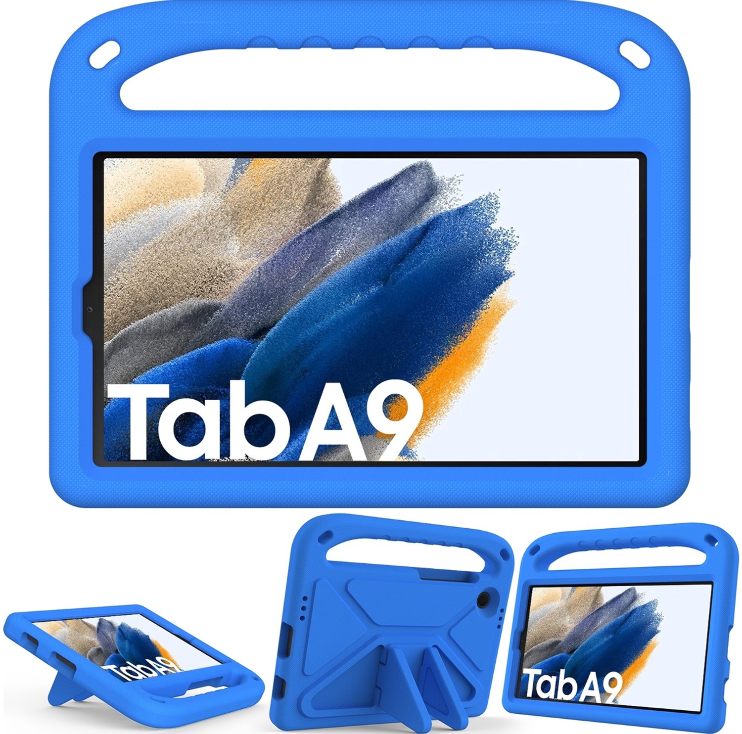 Mobigear AeroArmor Tablethoes geschikt voor Samsung Galaxy Tab A9 (2023) Kinder Tablethoes met Handvat - Blauw