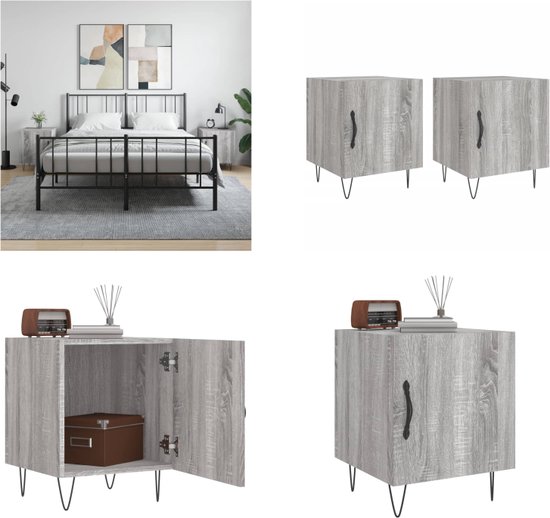 vidaXL Nachtkastjes 2 st 50x30x51,5 cm bewerkt hout sonoma eikenkleur vidaXL Nachtkastjes 2 st 50x30x51,5 cm bewerkt hout sonoma eikenkleur