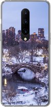 Geschikt voor OnePlus 7 Pro hoesje - New York - Central Park - Winter - Siliconen Telefoonhoesje