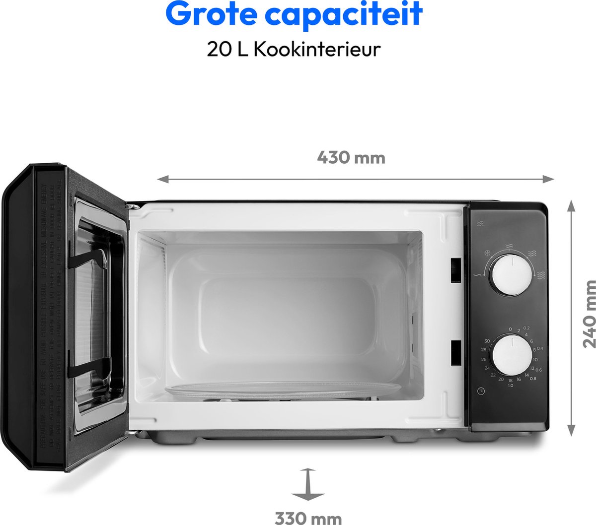 Medion Magnetron MD 11475 - 700 W vermogen - 20 L compact - 5 magnetronstanden - ontdooifunctie - timerfunctie — afbeelding 3