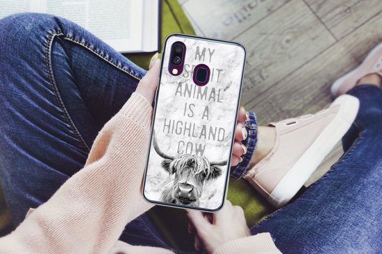 Coque Samsung Galaxy A40 - Highlander écossais - Marbre - Citation - Coque de téléphone en Siliconen