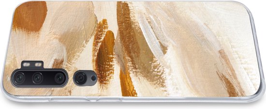 Coque Xiaomi Mi Note 10 - Peinture - Beige - Wit - Coque de téléphone en Siliconen