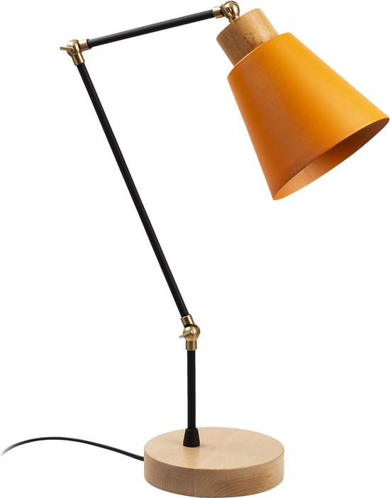 Strakke en Eigentijdse Tafellamp | Metalen Lamp | Oranje | 14x52 cm