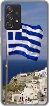Geschikt voor Samsung Galaxy A53 5G hoesje - Vlag Griekenland bij een dorp - Siliconen Telefoonhoesje