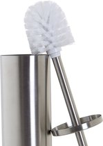 Toiletborstel zilver met houder van RVS 39 cm - Wc-borstels