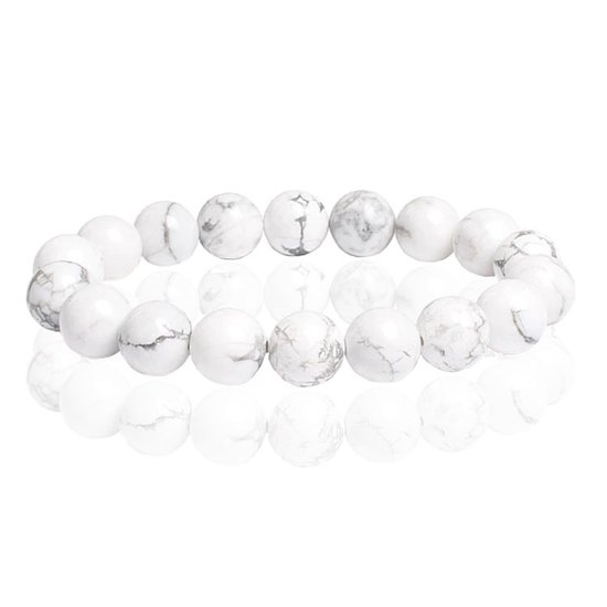 Bracelet Memphis Natuursteen 10mm - Turquoise White