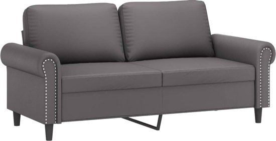 vidaXL - Tweezitsbank - 140 - cm - kunstleer - grijs