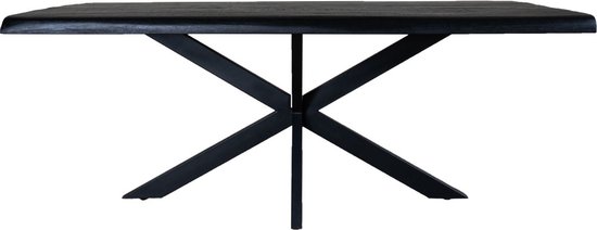 Eettafel Arvu 220 cm - Zwart Mangohout Spinpoot