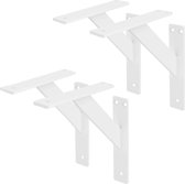 ML-Design 4 stuks plankdrager 180x180 mm, wit, aluminium, zwevende plankdrager, plankdrager, wanddrager voor plankdrager, plankdrager voor wandmontage, wandplankdrager plankdrager