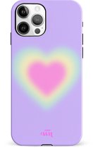 xoxo Wildhearts Daydreamer Double Layer - Hoesje geschikt voor iPhone 12 Pro hoesje - Dames hoesje geschikt voor iPhone 12 Pro - Kleurrijk hoesje geschikt voor iPhone 12 Pro hoesje shockproof case - Roze hoesje met hartje